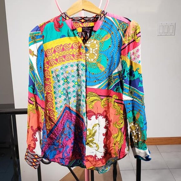 Hale Bob Tops - Hale Bob Silk Button Up Blouse